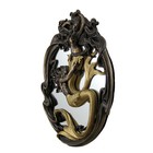Holding On Merman   Mermaid In A Fluid Embrace Bronze   Gold Finish Wall Mirror
