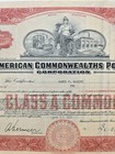 1931 American Commonwealth 2 Shares Of Power Corporation Stock Certificate 