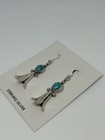 Navajo Handmade Native American Sterling Silver Kingman Turquoise Earrings