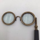 Hand Held Magnifying Eyeglasses Lorgnettes Solid Brass Frame Antique Style 6x7 
