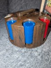 Vtg Pleasantime Revolving Poker Chip Rack Carousel Multi Color Chips  Complete 
