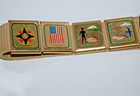 Vintage Boy Scouts Of America Belt With Merit Slides And Solid Brass Buckle