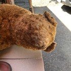 Large 1920   s Antique Mohair Bear On Wheels Toy All Original For Restoration