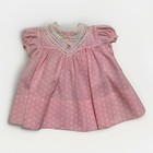 1978 Vintage Pink Floral Baby Dress Lace Scalloped Collar