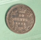 1864 New Brunswick Silver 10 Cents  - Graded - Iccs Vf-30 - Serial  Xhw 286