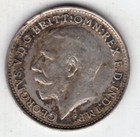 1918 Great Britain Three 3 Pence King George V Sterling Silver World Coin