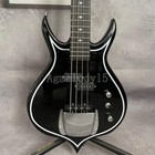 4 Strings Black Simmons Punisher Electric Bass Guitar Hpl Fretboard Soild Body