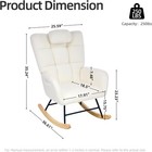 Nursery Rocking Chair Teddy Upholstered Padded Seat Glider Chair High Backrest