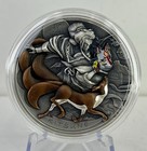 Kitsune 2 Oz Antique Finish Silver Coin 5  Niue 2022