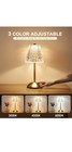 Cordless Touch Table Lamp  3500mah Led Rechargeable Small Dask Lamp  3 Colors   