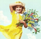  Western Australia 1936 Girl With Flowers Vintage Poster Print Retro Travel Art