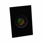 Earth With Grid Small Round Hologram Picture Matted  3d Embossed Type Stereogram