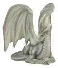 Ebros Legendary Wise Old Gray Medieval Dragon In Repose Figurine Statue 8  Long