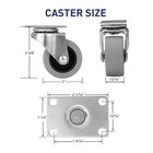 2  Casters Set Of 4  Heavy Duty Rubber Caster Wheels Swivel Plate Castors Pac   