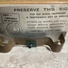 Vintage 1950s Bell System Temporarily Out Of Service Payphone Pay Telephone Sign