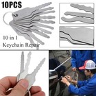 10pcs 10 In 1 Jiggler Keys Wear-resistant Door Open Key Portable Key Replacement