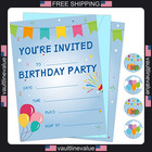 30 Birthday Party Invitations With Envelopes Kids Boys Girls Celebration Cards