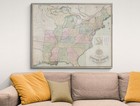 1833 Map Of The United States States  Territories  Rivers  Mountains   Expansion