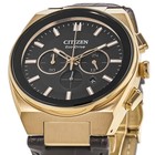 New Citizen Axiom Sc Chronograph Black Dial Leather Strap Men s Watch Ca4583-01e