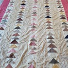Antique 1900 Wild Goose Chase   Bar Quilt Top Hand Stitched Wild Goose Indigo