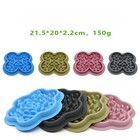 Round Pink Silicone Slow Feeder Mat  Non-slip Pet Bowl Pad For Puppy   Kitten