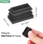 20-pack Tubing End Caps  1 X 1 2 Inch Plastic Rectangle Hole Plugs Inserts Fo   