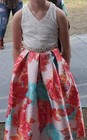Bonnie Jean Girls Size 8 Flower Girl Dress Lace Bodice Floral Full Skirt