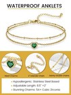 Keystyle Stainless Steel Anklets For Women With Birthstone - Adjustable Gold    