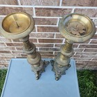 24   Tall Vintage Ornate Brass Castilian Candle Holders Solid   Heavy