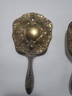Beautifull Vintage Hand Held Silver Plated  Vanity Mirror And Hair Brush Set 
