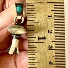 Navajo Squash Blossom Pendant Turquoise 1 75in Sterling Naja Signed Ms M Smiley