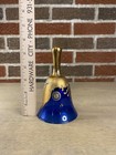 Murano Cobalt Blue Gold  Gilt Dinner Bell Hand Painted  Floral Made In Italy