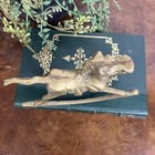 Vintage Brass Rocking Horse Equestrian Gift Paperweight Figure