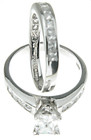 1 5 Ct Sterling Silver Rhodium Finish Cz Baguette Solitaire Engagement Ring