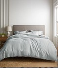 New  214 Quince European 100  Linen Duvet Cover Set King Cal King Mist 2 Shams