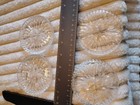 Vtg Crystal Bohemia Pinwheel Czechoslovakia Brunswick Star 4 Set Glass Coasters