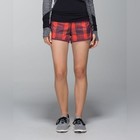 Lululemon Run  Speed Short Yama Check Heathered Flaming Tomatoe   Rust Berry 2
