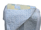 Nursery Crib Patchwork Baby Quilt Blanket Handmade Yellow Blue Floral Toile