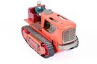 Antique Toy Wind Up Gold Tin Tractor With Rider  Plow And Barn By Marx