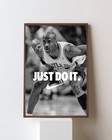 Michael Jordan     Just Do It   Legendary Black   White Basketball Wall Art Print