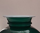   Rare - Flare Top Student Lamp Shade Cased Glass 7  Fitter Emerald Green  as Is