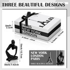 Wesiti 4 Pcs Decorative Books For Home Decor With Resin Statue Thinker Decoratio