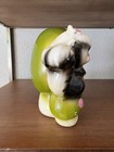 Vintage Htf Kitschy Cute Polka Dot Green Pink Mushroom Skunk Piggy Bank 1960s