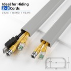Delamu 142in Grey Cord Hider  Cable Cover For 2-3 Wires On Wall  Pre-drilled