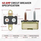 40a Automatic Reset Circuit Breaker Type 1 Dc 12v-24v For Auto Battery Charger