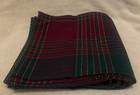 5 Pc Green Burgundy Gold Plaid Cotton Cloth Square Napkins 16x16 - Nwot
