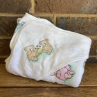 Carter s Vintage Hooded Terry Towel Pastel Bears Honey Bees Made Usa 100  Cotton