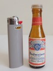 One Vintage Budweiser Lager Beer Mini Glass Bottle Salt Or Pepper Shaker  C 1970