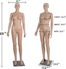 Female Mannequin Body 69 Inch Adjustable And Detachable Display With Metal Base