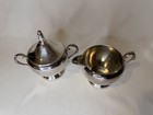 Vintage Oneida Usa Silver Plate Pedestal Creamer And Sugar Bowl 3-piece Set